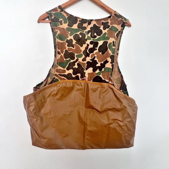 SEARS SPORTS CENTER - Vtg Duck Camouflage Canvas Mens Hunting Shooting Vest 60s - Picture 9 of 16